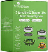 Sprouting Lids & Green Onion Regrower for Wide Mouth Mason Jars. Sprouts Growing Kit for Bean Sprouts, Broccoli Organic Sprouts