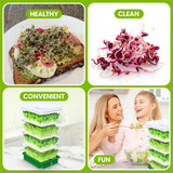 ZESTIGREENS Tiered Sprouting Kit with Drain Spout – Stackable Seed Sprouter Trays for Growing Fresh Sprouts at Home – BPA-Free, Easy Rinse & Drain System