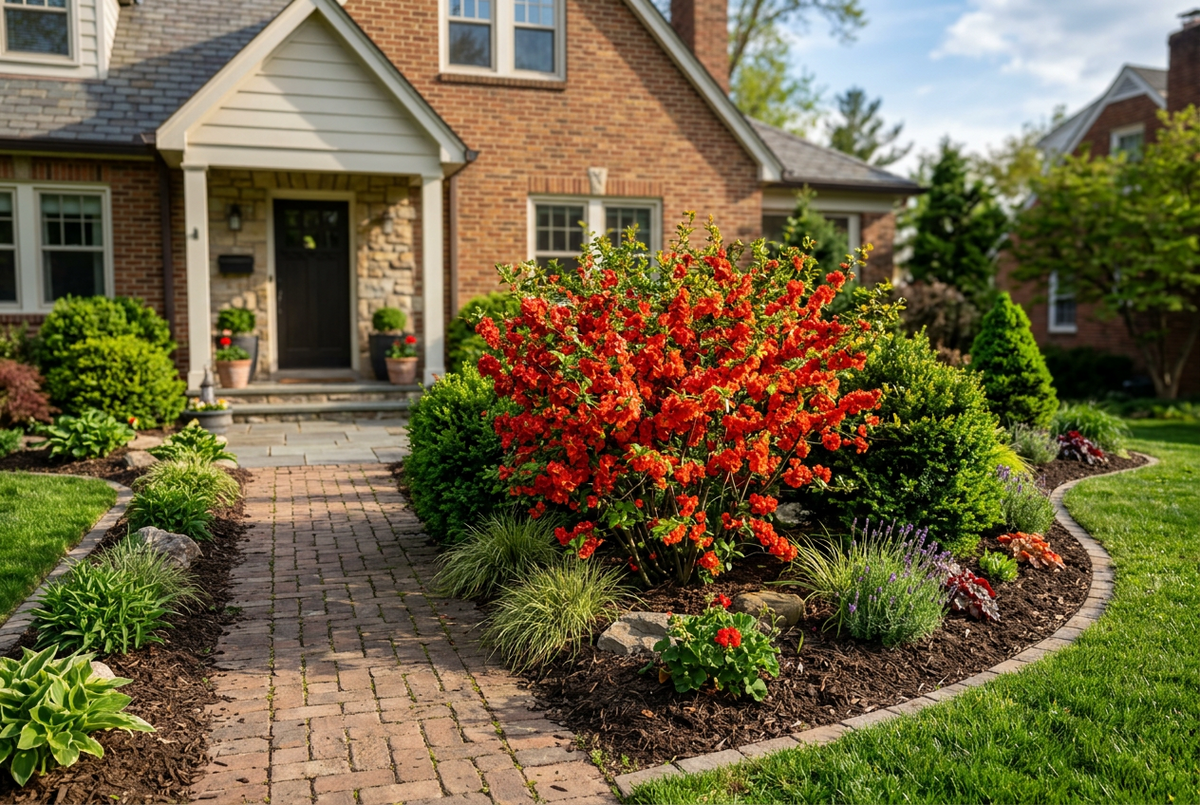 Scarlet Storm Double Take Flowering Quince