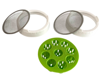 Sprouting Lids & Green Onion Regrower for Wide Mouth Mason Jars. Sprouts Growing Kit for Bean Sprouts, Broccoli Organic Sprouts